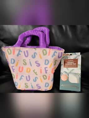 Olivia Layne 13 Piece Reusable Cleaning Pads and Colorful Alphabet lunch Bag